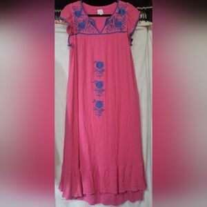 J Marie Embroidered Maxi Dress Size Medium